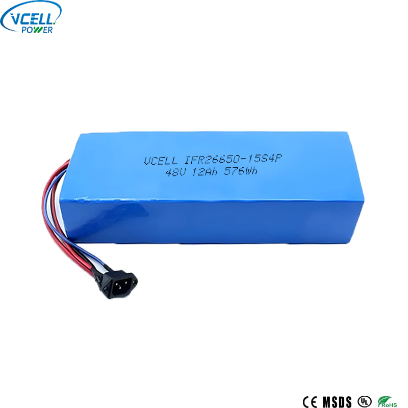 Batterie LiFePO4 pour vélo électrique 48V, 12ah, 26650